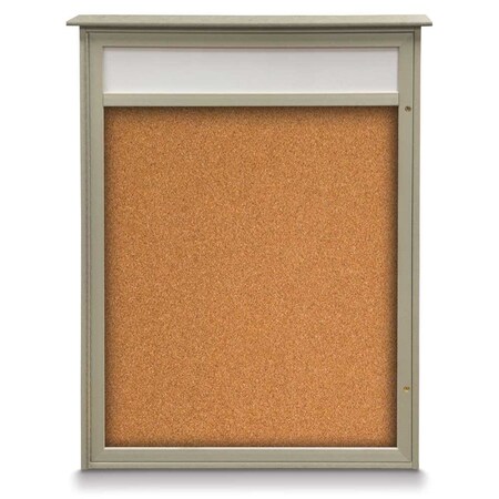 United Visual Products Triple Door Enclosed Indoor Letterboard UV1143H-SATIN-BARBLU